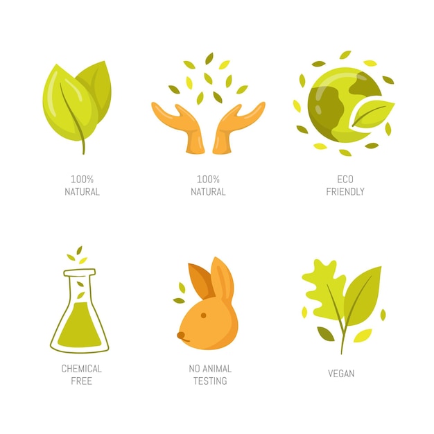 Free vector flat cruelty free badge collection