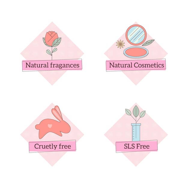 Free vector flat cruelty free badge pack