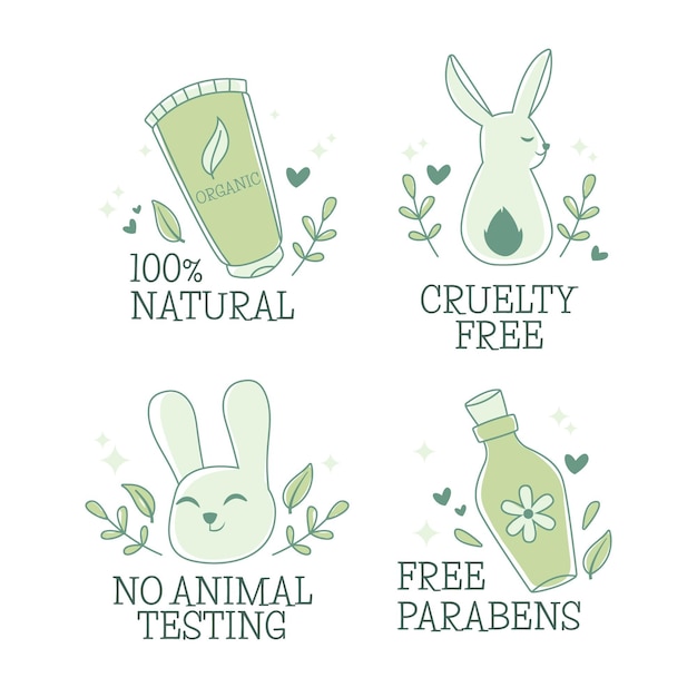 Set di badge piatto cruelty free