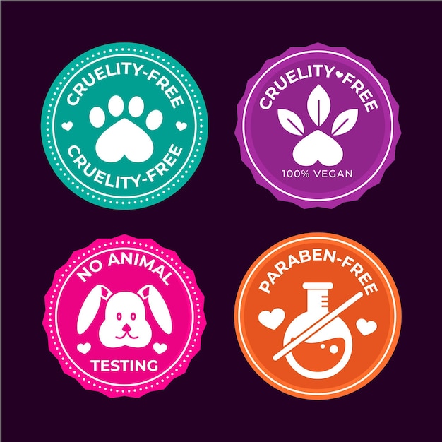 Set di badge piatto cruelty free