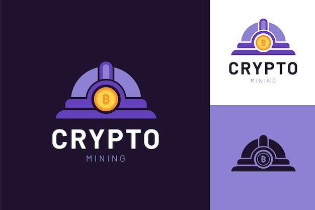 Flat crypto mining logo