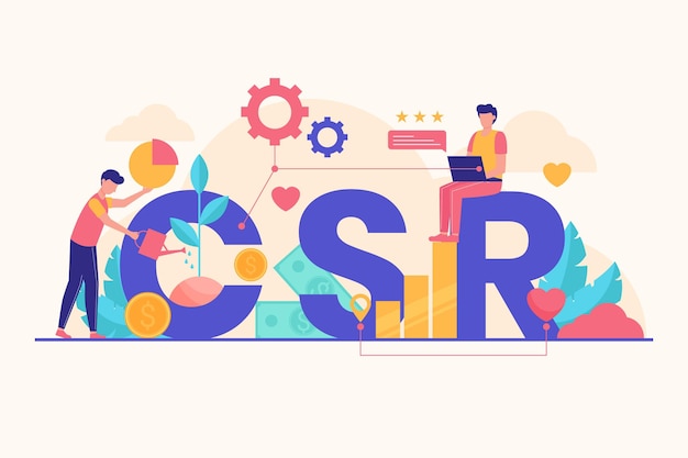 Иллюстрированная концепция плоского csr