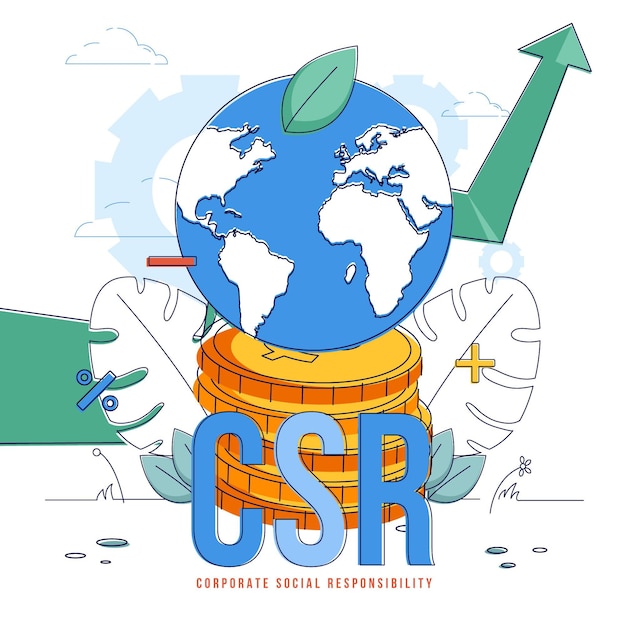 Vettore gratuito concetto di csr piatto illustrato