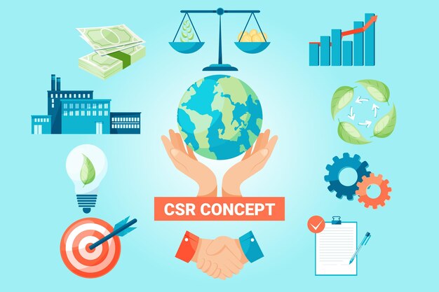 Иллюстрированная концепция плоского csr