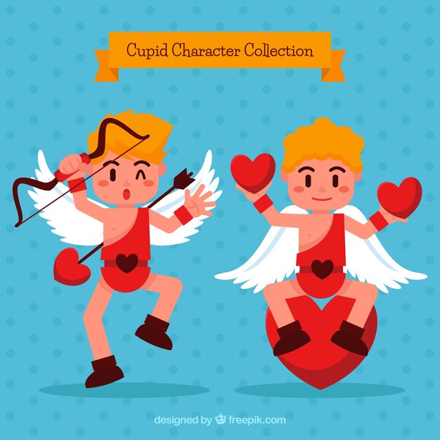 Flat cupid character collection