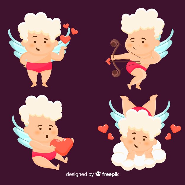 Flat cupid character collection
