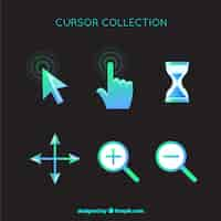 Free vector flat cursor collection