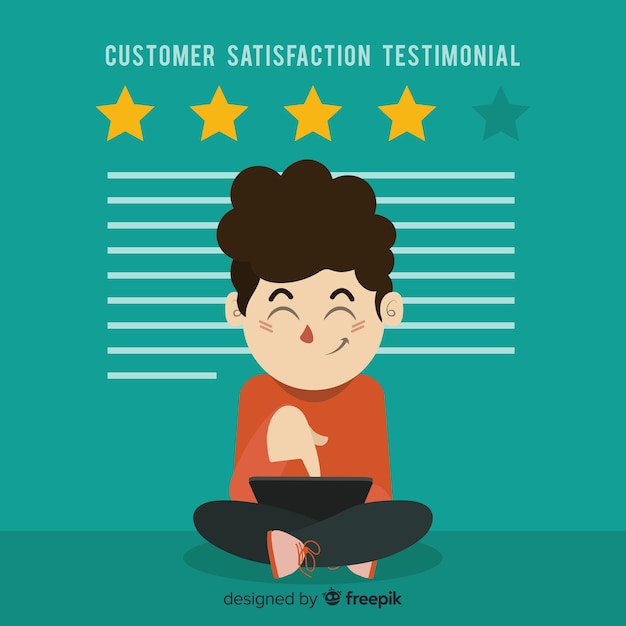 Flat customer satisfaction concept