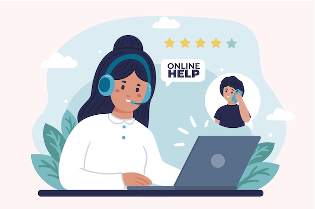 Free vector flat customer support illustration