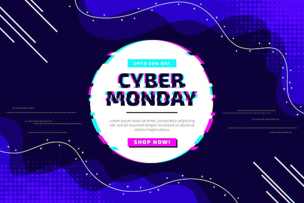 Flat cyber monday background