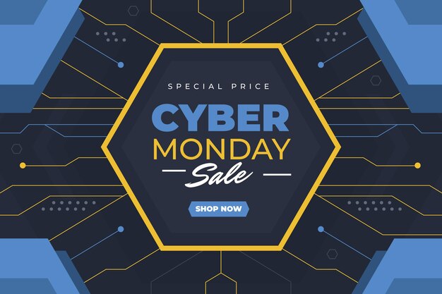 Free vector flat cyber monday background