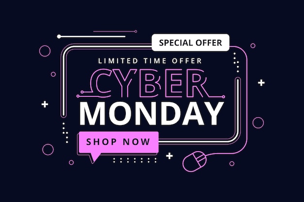 Free vector flat cyber monday background