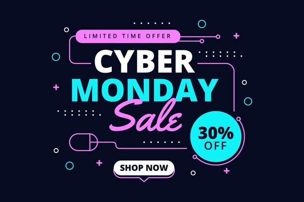 Flat cyber monday background