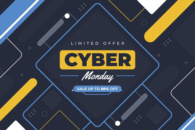 Flat cyber monday background