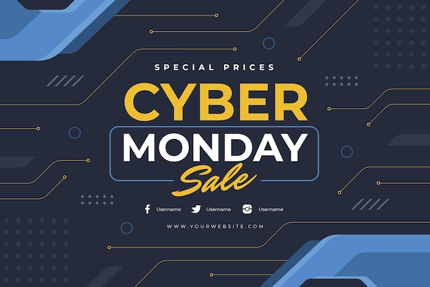 Free vector flat cyber monday background