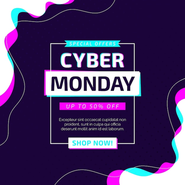 Flat cyber monday illustration