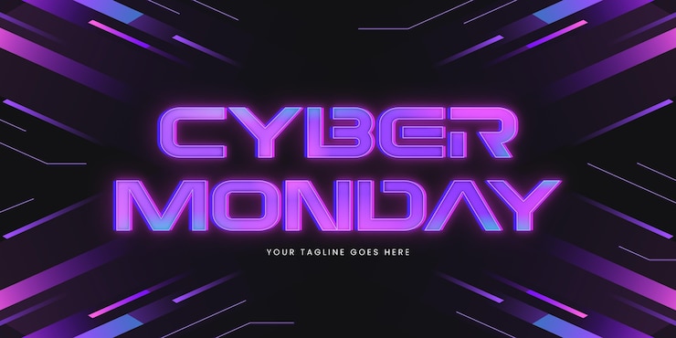 Free Vector flat cyber monday neon lettering