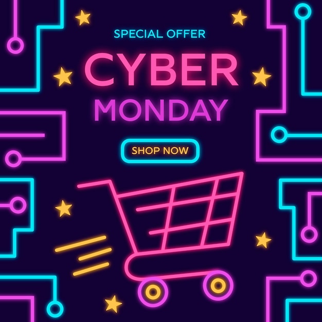 Free vector flat cyber monday offer