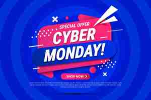 Free vector flat cyber monday sale background