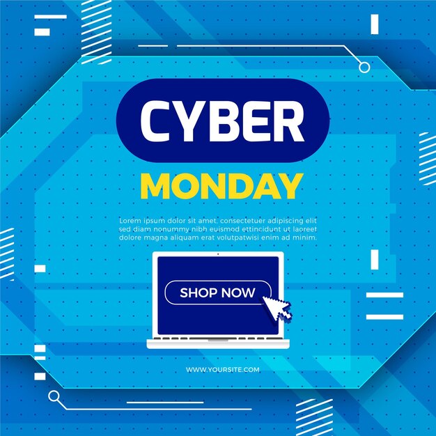 Flat cyber monday sale illustration