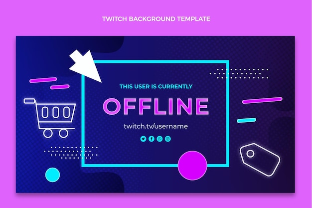 Free vector flat cyber monday twitch background