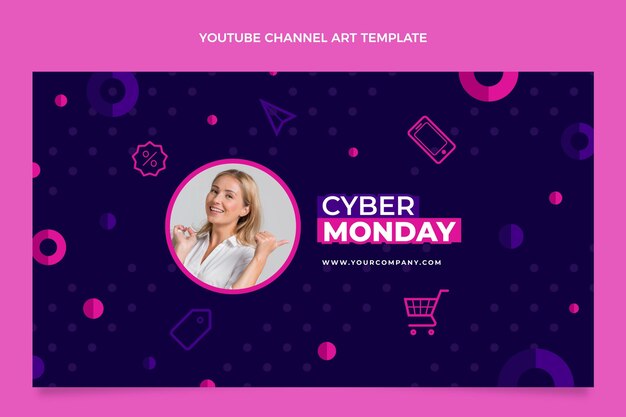 Flat cyber monday youtube channel art