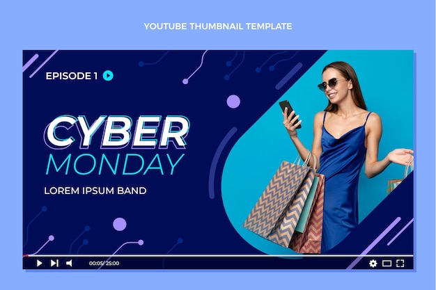 Flat cyber monday youtube thumbnail