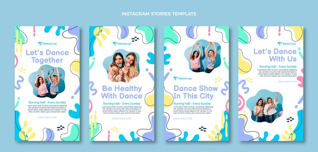Flat dance show instagram stories collection