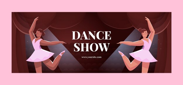 Flat dance show social media cover template