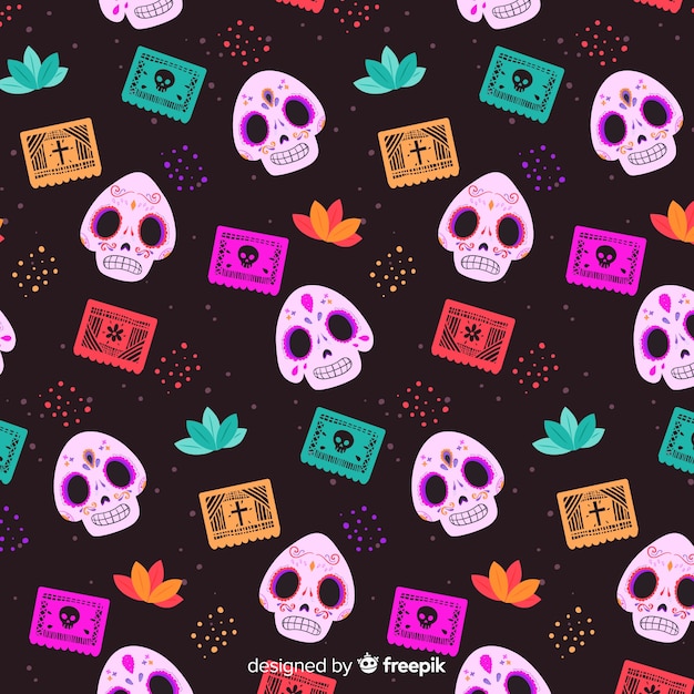 Flat day of the dead pattern