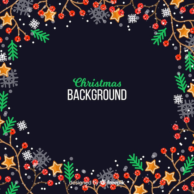 Flat decoration christmas background