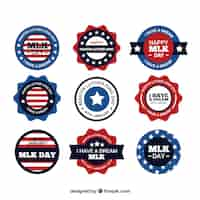 Free vector flat decorative stickers for martin luther king day