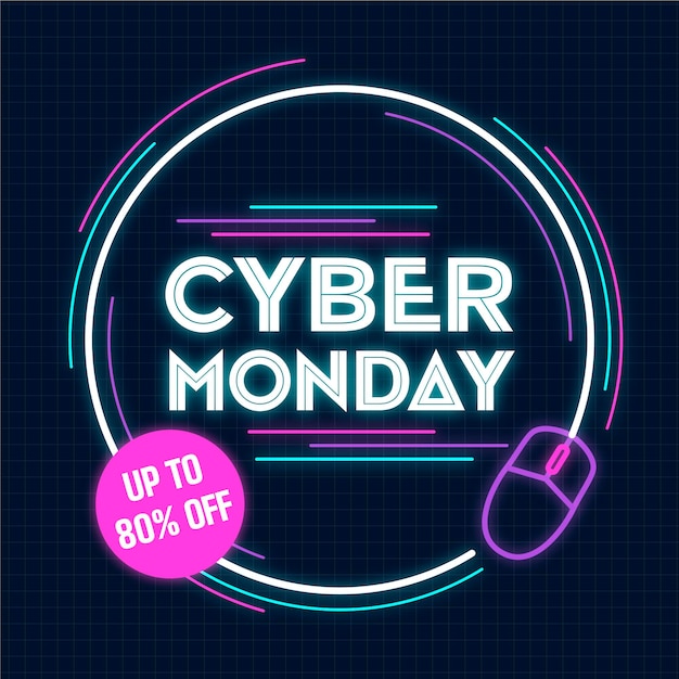 Free vector flat deisgn cyber monday concept