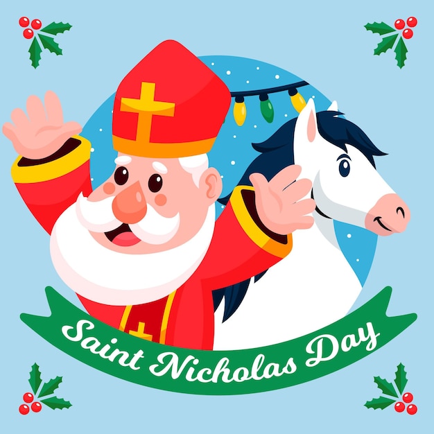 Free vector flat deisgn saint nicholas day