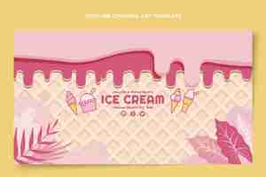 Free vector flat delicious ice cream youtube channel art