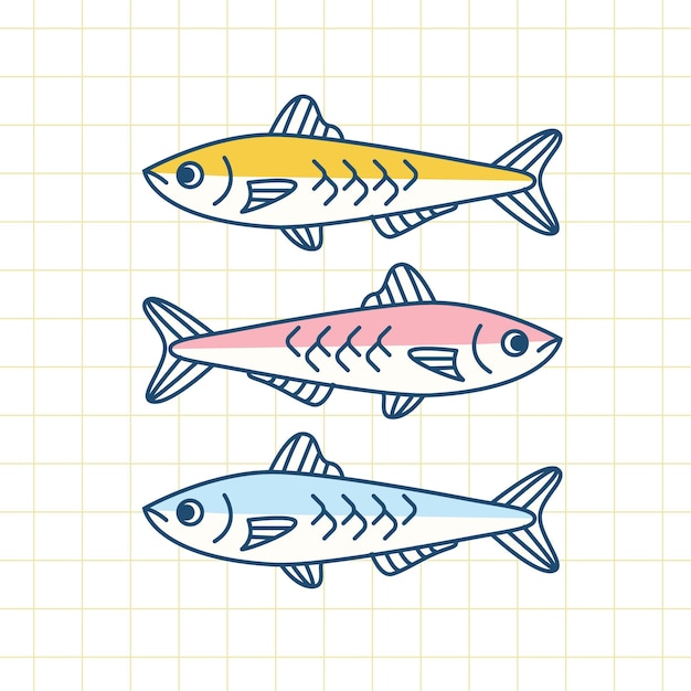 Free vector flat delicious sardine illustration