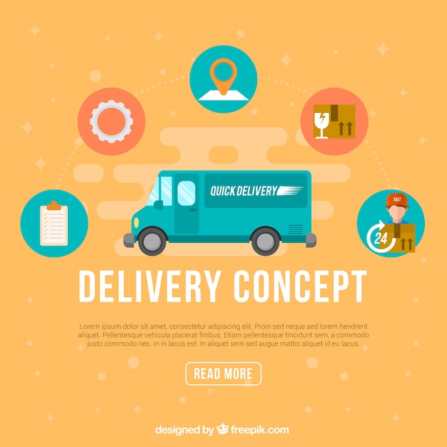 Free vector flat delivery concept with colorful elements