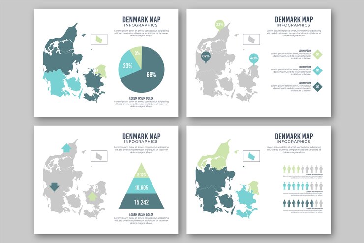 Free Vector flat denmark map infographic