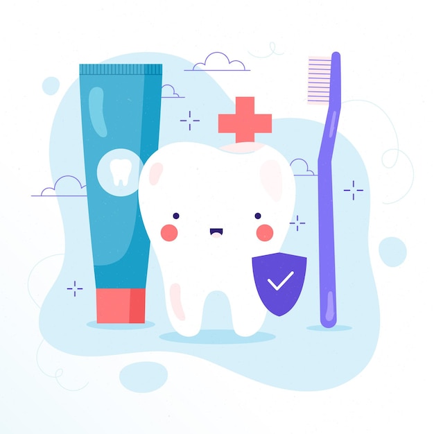 Free vector flat dental care concept illustration