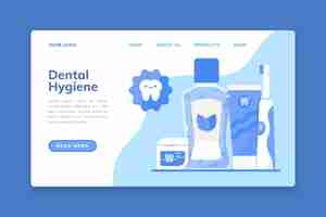 Free vector flat dental care landing page template