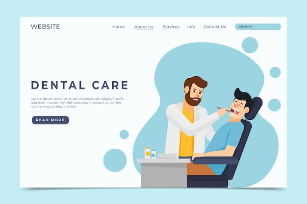 Flat dental care landing page