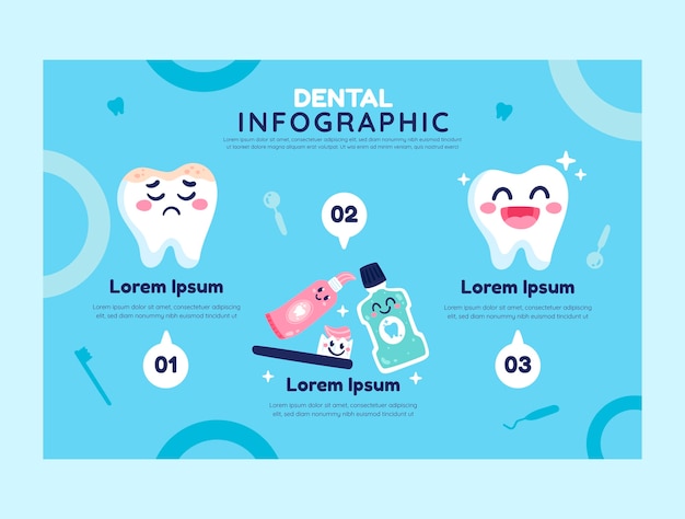 플랫 치과 infographic 템플릿