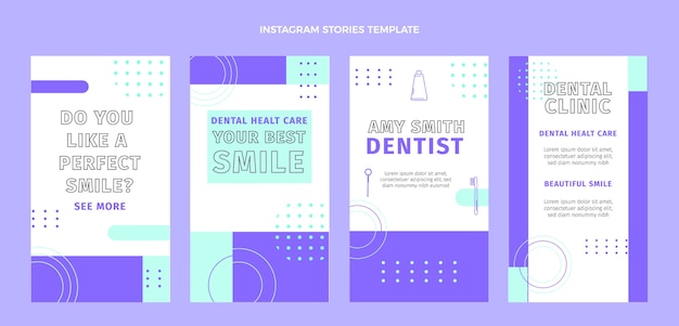 Flat dental clinic instagram stories collection