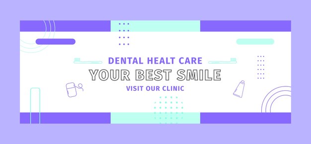flat dental clinic social media cover template