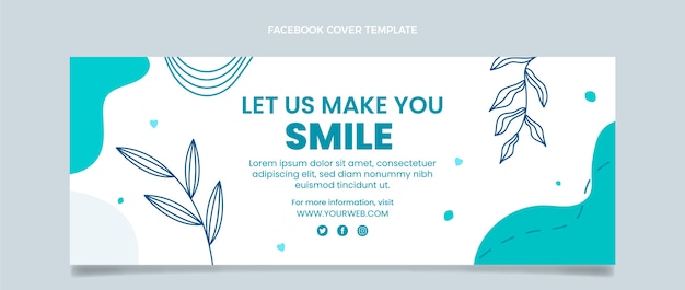 Free vector flat dental clinic social media cover template