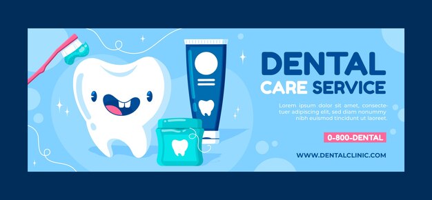 flat dental clinic social media cover template