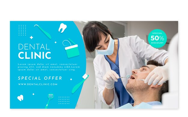Flat dental clinic social media post template