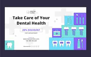 Free vector flat dental clinic social media promo template