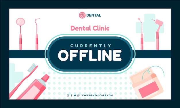 Free vector flat dental clinic twitch background