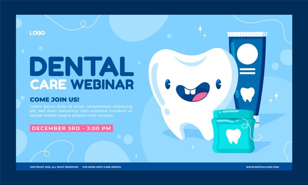 Flat dental clinic webinar template